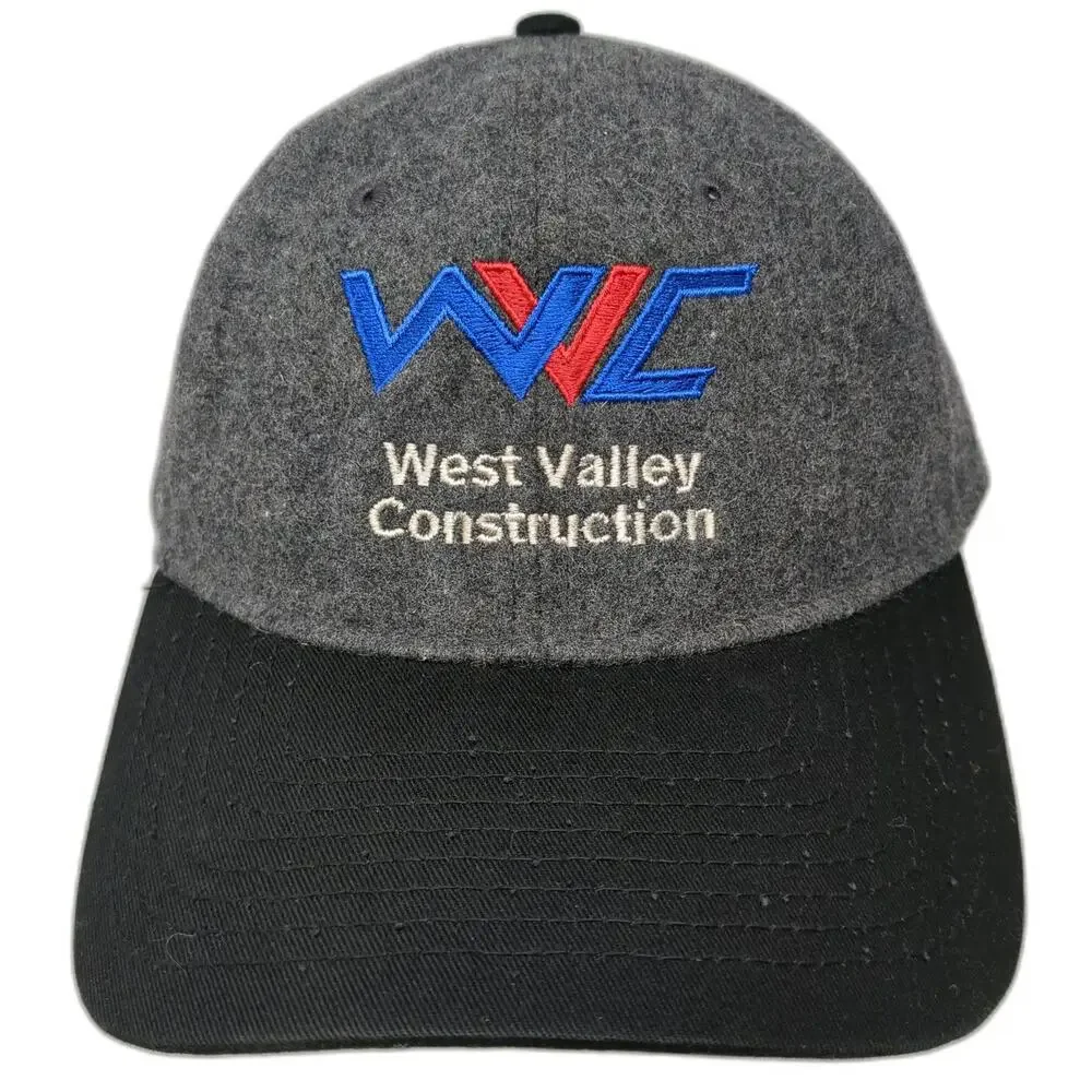 New Era Baseball Cap Gray One Size West Valley Construction Wool Slideback Hat